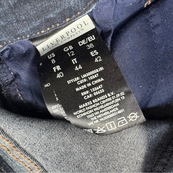 Liverpool Stitch Fix Dark Wash Mid-rise Straight Leg Jeans 8 /‎ 29 Short Women’s - Picture 12 of 13